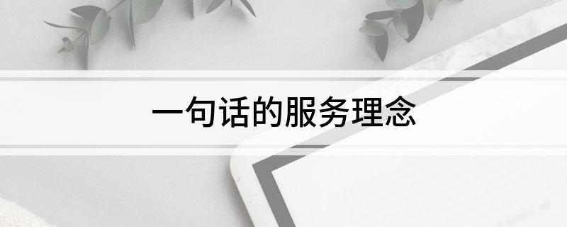一句话的服Kaiyun 开云体育务理念